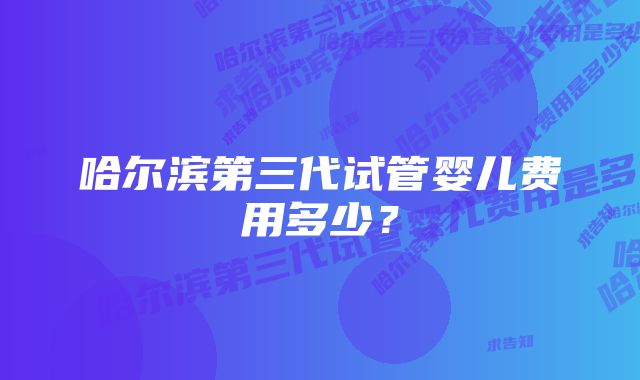 哈尔滨第三代试管婴儿费用多少？