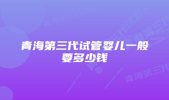 青海第三代试管婴儿一般要多少钱