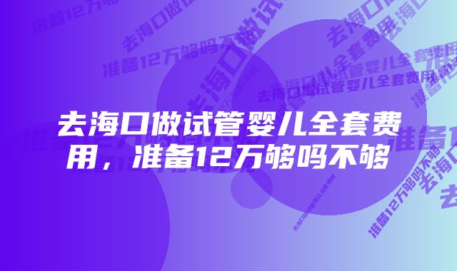 去海口做试管婴儿全套费用，准备12万够吗不够