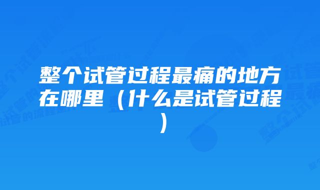 整个试管过程最痛的地方在哪里（什么是试管过程）