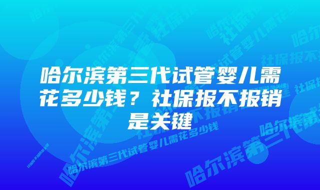 哈尔滨第三代试管婴儿需花多少钱？社保报不报销是关键