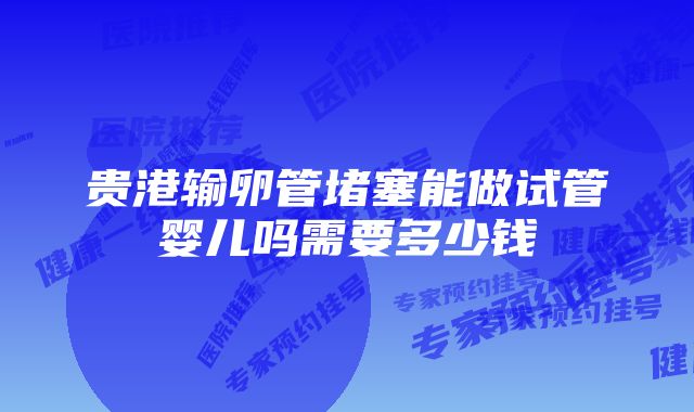 贵港输卵管堵塞能做试管婴儿吗需要多少钱