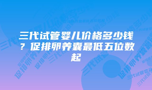 三代试管婴儿价格多少钱？促排卵养囊最低五位数起