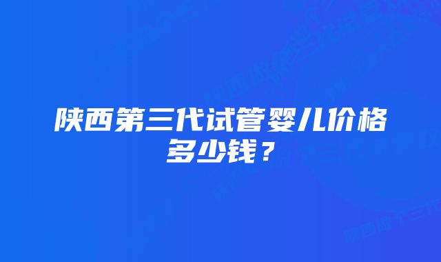 陕西第三代试管婴儿价格多少钱？