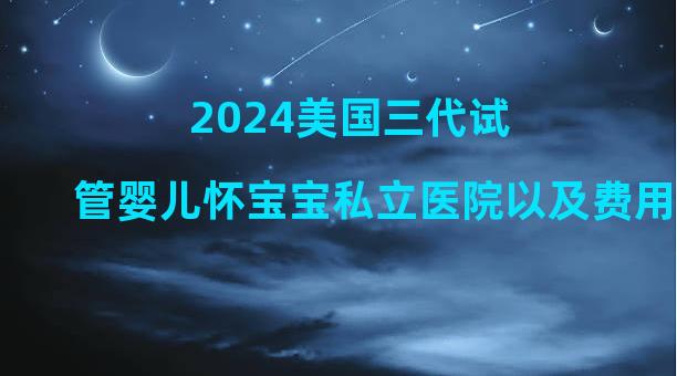 2024美国三代试管婴儿怀宝宝私立医院以及费用明细