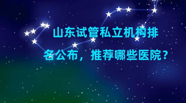 山东试管私立机构排名公布，推荐哪些医院？