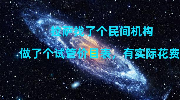 拉萨找了个民间机构做了个试管价目表，有实际花费的金额。