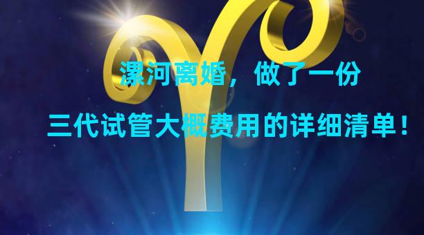 漯河离婚，做了一份三代试管大概费用的详细清单！附上实际花费的金额。