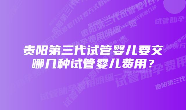 贵阳第三代试管婴儿要交哪几种试管婴儿费用？