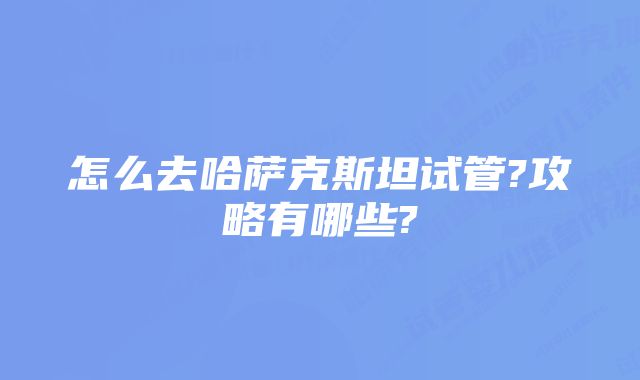 怎么去哈萨克斯坦试管?攻略有哪些?