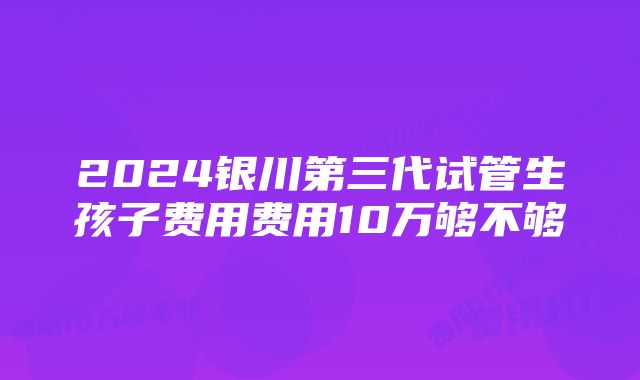 2024银川第三代试管生孩子费用费用10万够不够