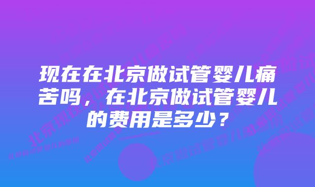 现在在北京做试管婴儿痛苦吗，在北京做试管婴儿的费用是多少？