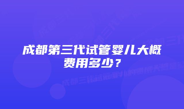 成都第三代试管婴儿大概费用多少？