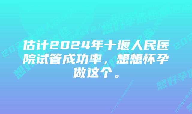 估计2024年十堰人民医院试管成功率，想想怀孕做这个。