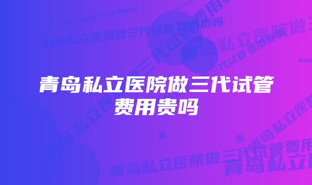 青岛私立医院做三代试管费用贵吗