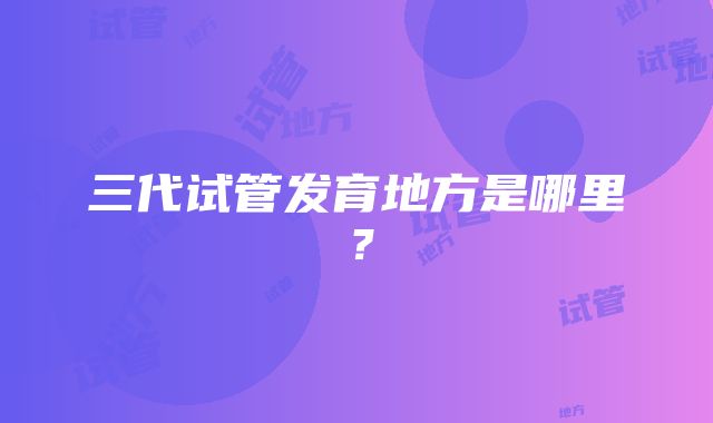 三代试管发育地方是哪里？