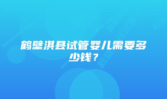 鹤壁淇县试管婴儿需要多少钱？