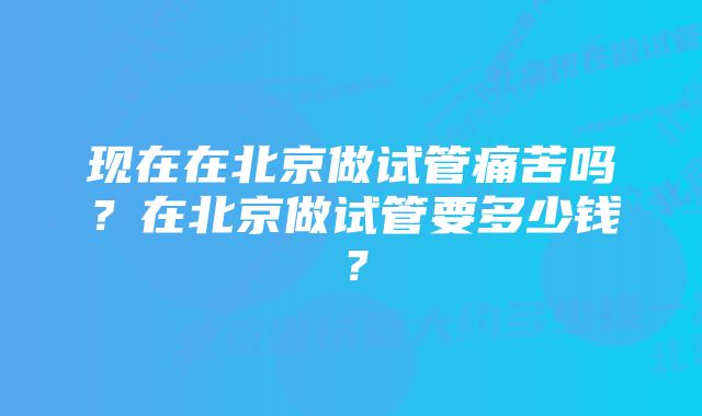 现在在北京做试管痛苦吗？在北京做试管要多少钱？