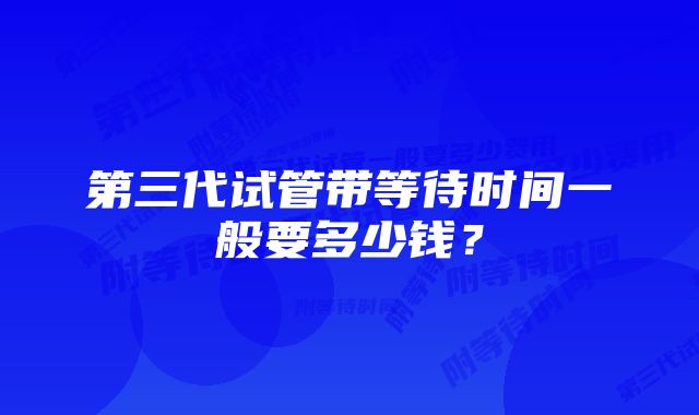 第三代试管带等待时间一般要多少钱？