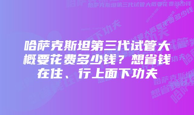 哈萨克斯坦第三代试管大概要花费多少钱？想省钱在住、行上面下功夫