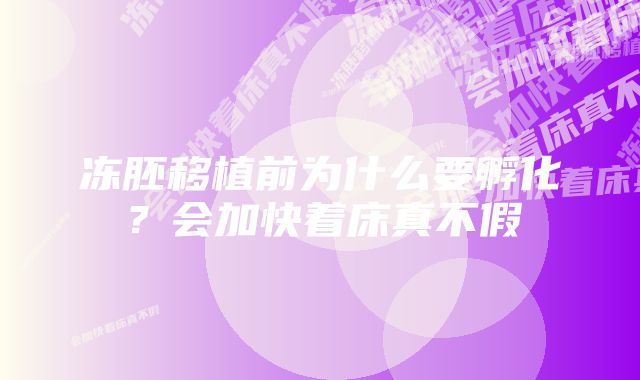 冻胚移植前为什么要孵化？会加快着床真不假