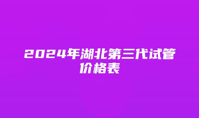 2024年湖北第三代试管价格表