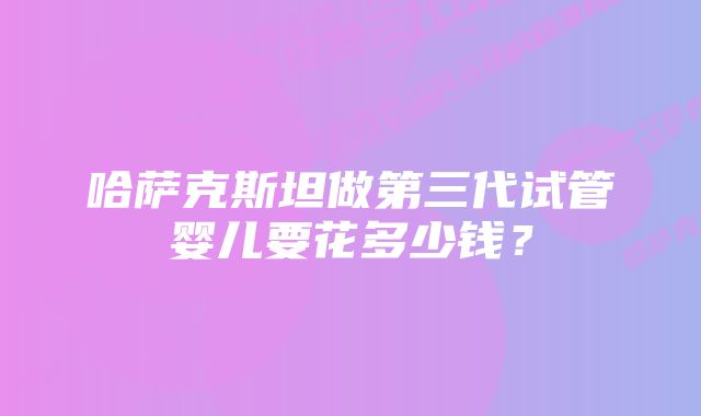 哈萨克斯坦做第三代试管婴儿要花多少钱？