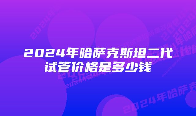 2024年哈萨克斯坦二代试管价格是多少钱