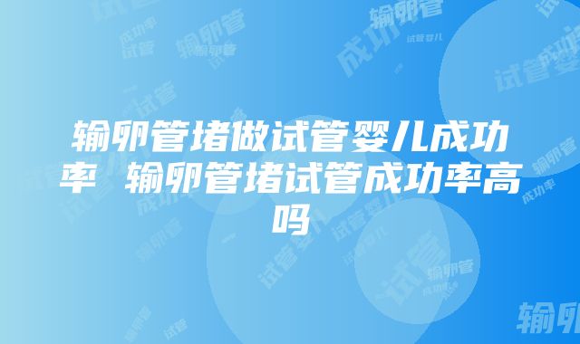 输卵管堵做试管婴儿成功率 输卵管堵试管成功率高吗