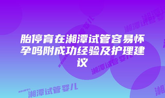 胎停育在湘潭试管容易怀孕吗附成功经验及护理建议