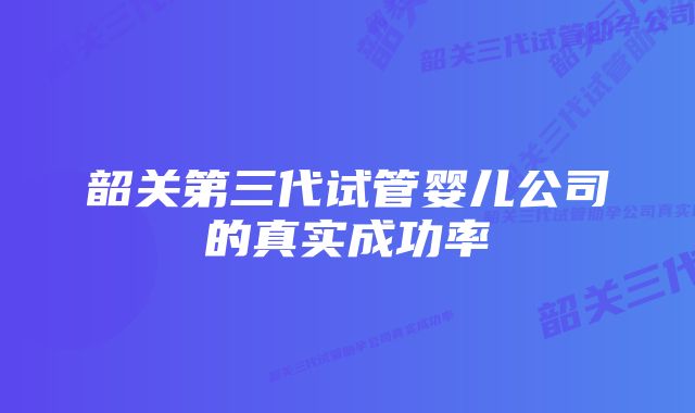 韶关第三代试管婴儿公司的真实成功率