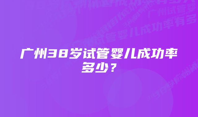 广州38岁试管婴儿成功率多少？