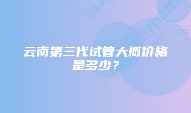 云南第三代试管大概价格是多少？