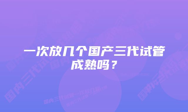 一次放几个国产三代试管成熟吗？