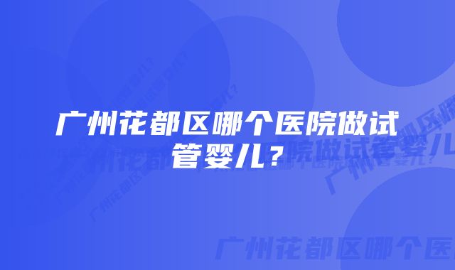 广州花都区哪个医院做试管婴儿？