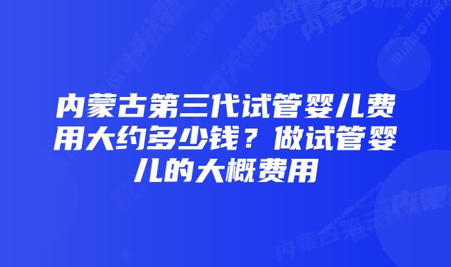 内蒙古第三代试管婴儿费用大约多少钱？做试管婴儿的大概费用