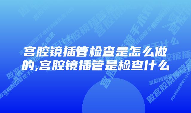 宫腔镜插管检查是怎么做的,宫腔镜插管是检查什么