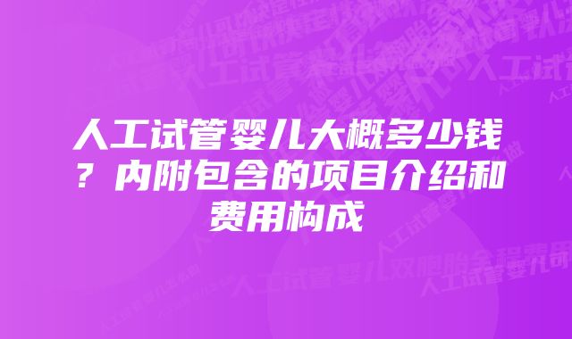 人工试管婴儿大概多少钱？内附包含的项目介绍和费用构成