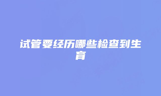 试管要经历哪些检查到生育