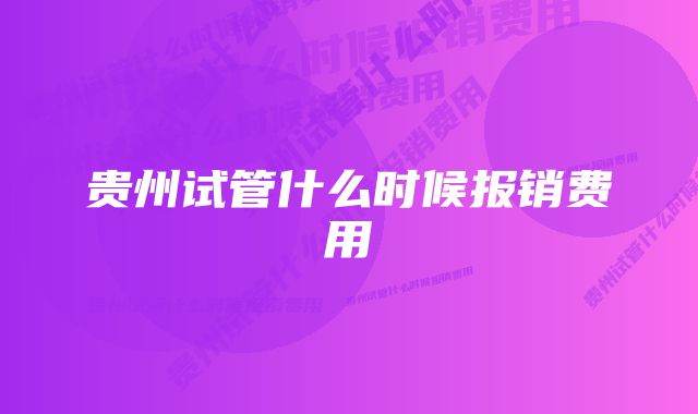 贵州试管什么时候报销费用