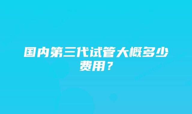 国内第三代试管大概多少费用？