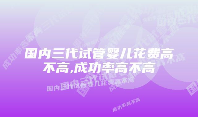 国内三代试管婴儿花费高不高,成功率高不高