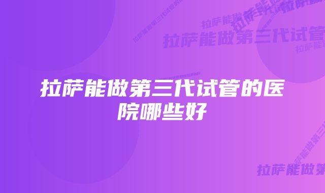 拉萨能做第三代试管的医院哪些好