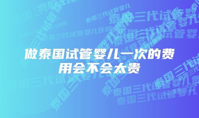 做泰国试管婴儿一次的费用会不会太贵