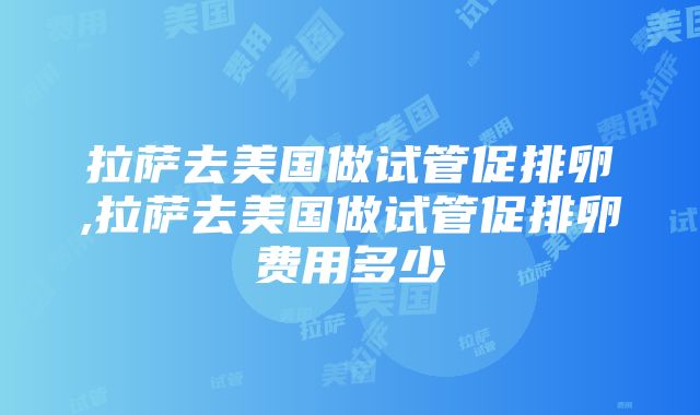 拉萨去美国做试管促排卵,拉萨去美国做试管促排卵费用多少