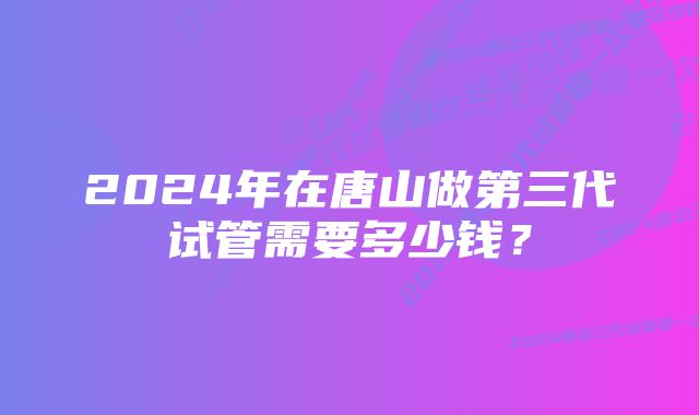 2024年在唐山做第三代试管需要多少钱？