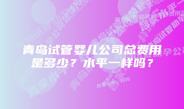 青岛试管婴儿公司总费用是多少？水平一样吗？