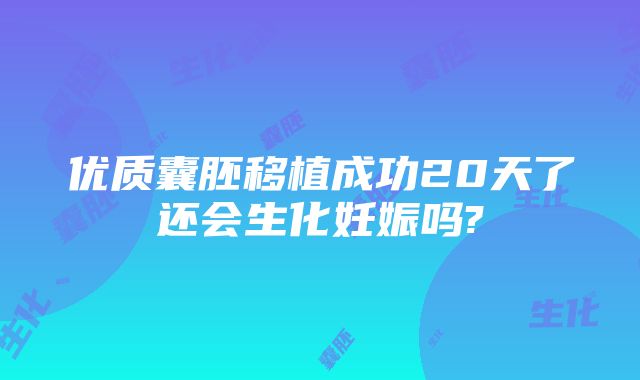 优质囊胚移植成功20天了还会生化妊娠吗?