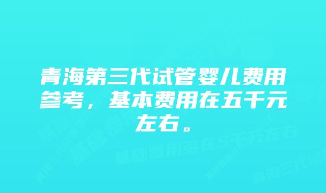 青海第三代试管婴儿费用参考，基本费用在五千元左右。