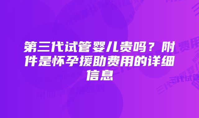 第三代试管婴儿贵吗？附件是怀孕援助费用的详细信息